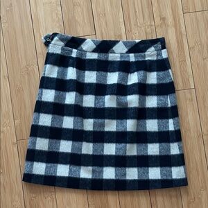 Brooks Brothers Buffalo Checkered Plaid Navy and White Women's Skirt